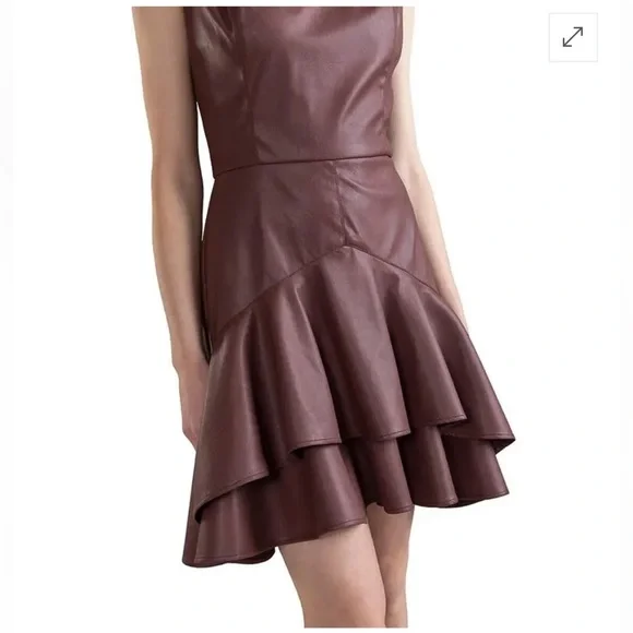 SHOSHANNA Bristol Faux Leather Minidress Size 2 NWT - Picture 2 of 10